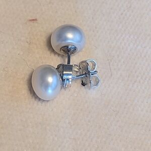 Pearl Look Post Earrings